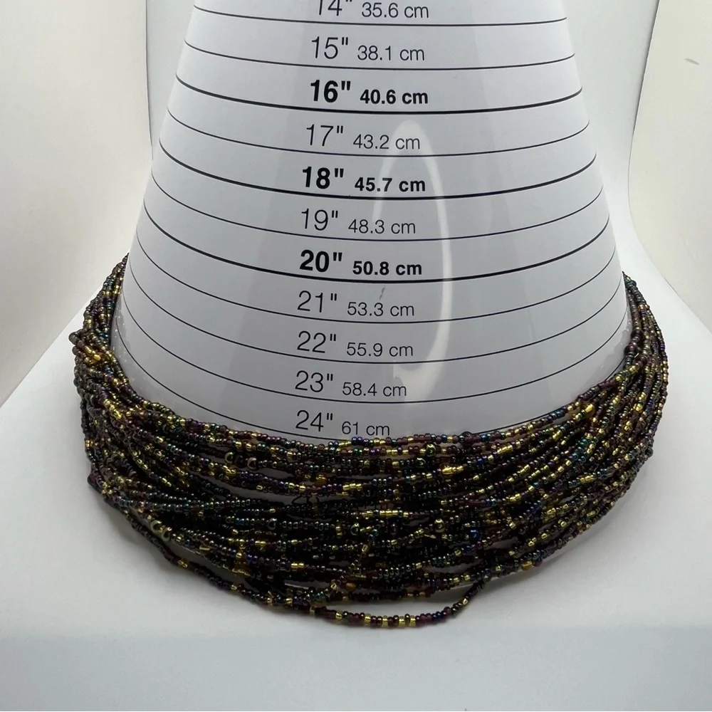 Joan Rivers Multi Strand Iridescent Seed Bead Necklace w Complimentary Earrings - Picture 6 of 13